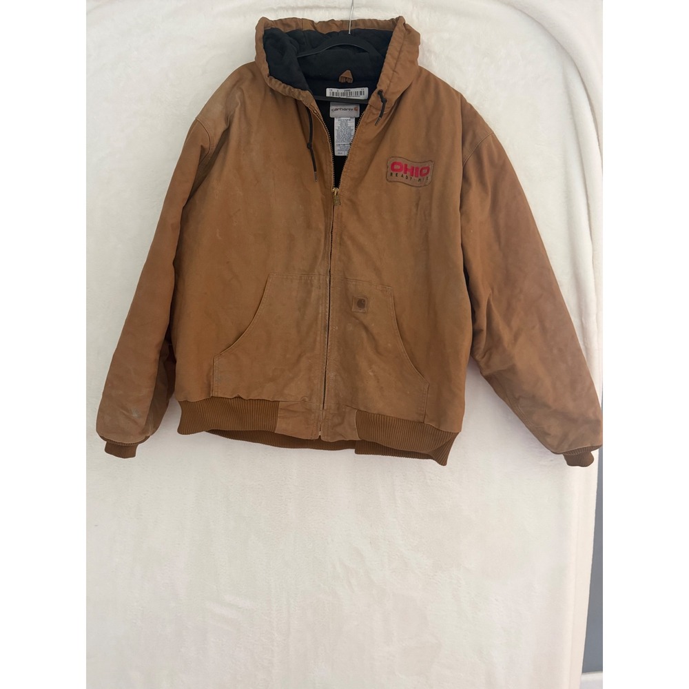 Carhartt B08 Brown Quilted Lined Duck Canvas Jacket Mens 4XL Ohio Ready Mix